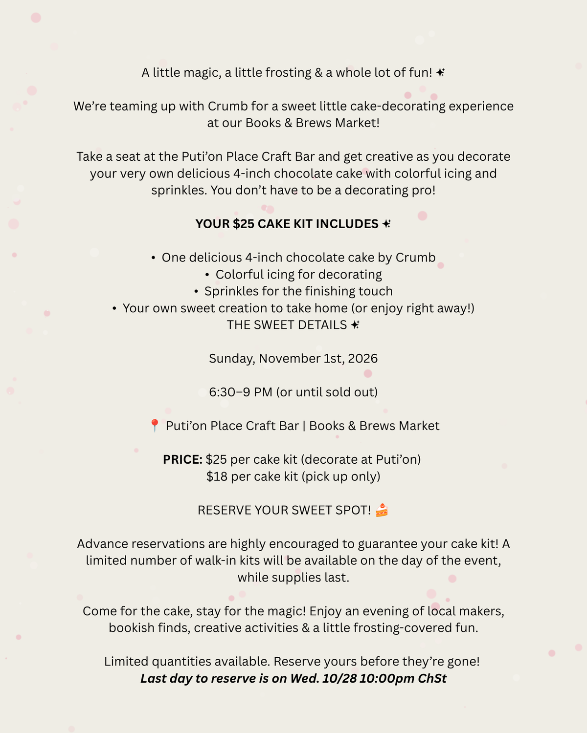 Books & Brews - Cake Decorating